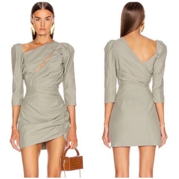 Atoir Perfect Places Asymmetrical Mini Dress Green - Picture 1 of 8
